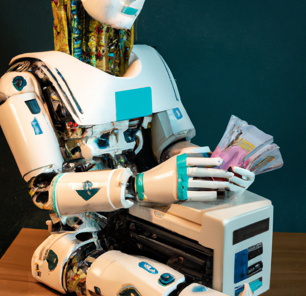 Ein Roboter sitzt auf einer USV und rechnet, ob es sich lohnt diese zu mieten.